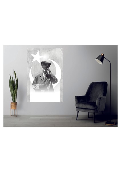 Gazi Mustafa Kemal Atatürk Tablosu Temperli Cam Üzerine Sevgilinize Yılbaşı Hediye fiyatları