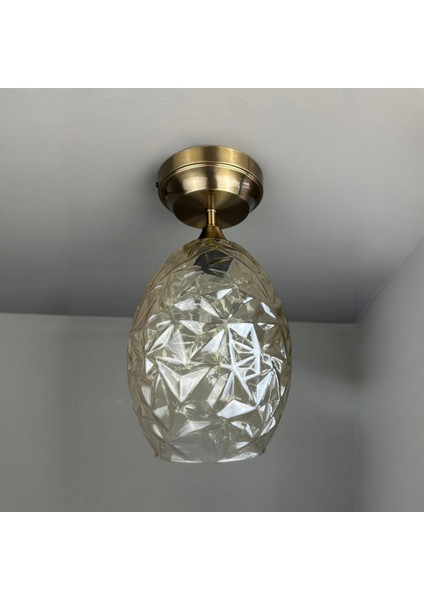 Veltro Cam Bal Rengi Kalın Piramit Tekli Avize Lamba Salon Aydınlatma fiyatları