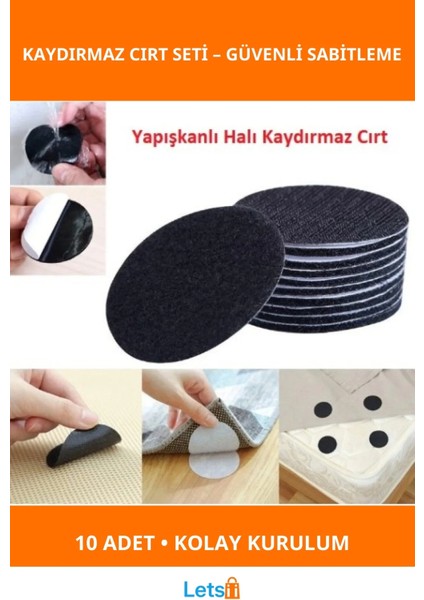 Kaydırmaz Yıkanabilir Halı Cırt 10 Adet 5 cm