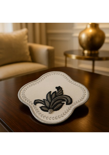 El Emeği Premium Kahve Sunum Altlığı – Nakışlı Şık Sunumluk,yılbaşı Hediyelik Özel Ürün