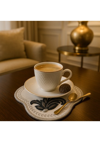 El Emeği Premium Kahve Sunum Altlığı – Nakışlı Şık Sunumluk,yılbaşı Hediyelik Özel Ürün fiyatları