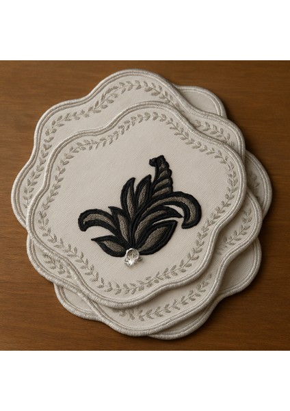 El Emeği Premium Kahve Sunum Altlığı – Nakışlı Şık Sunumluk,yılbaşı Hediyelik Özel Ürün indirimleri