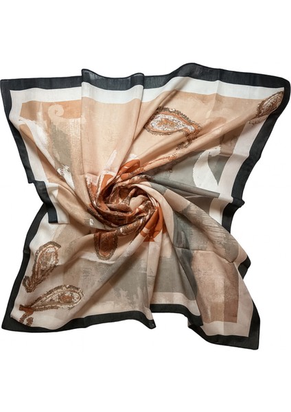 Bej Kahverengi Paisley Desenli Şal