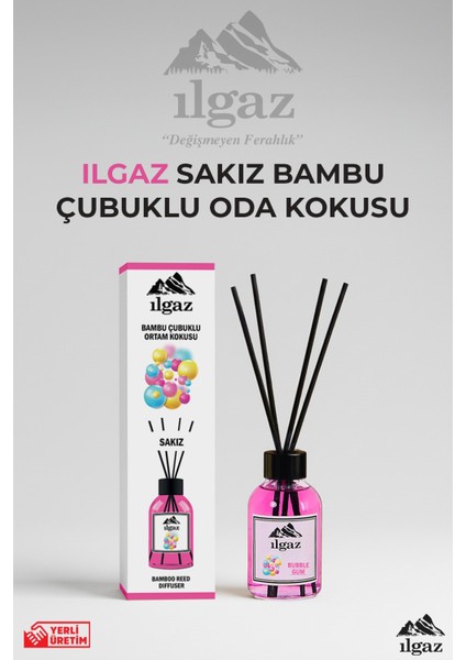 Sakız Bambu Çubuklu Oda Kokusu 110 ml | Red Diffuser Bubble Gum Ortam Kokusu