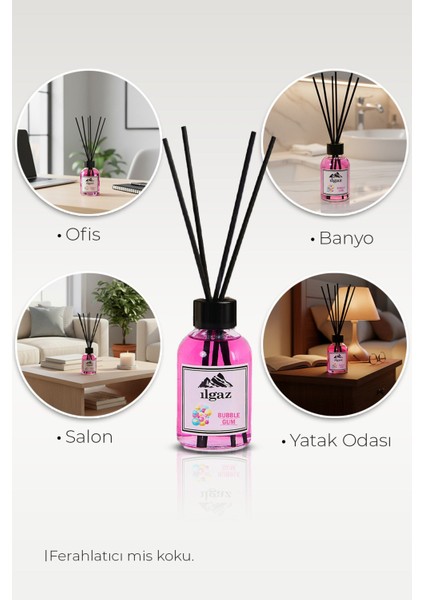 Sakız Bambu Çubuklu Oda Kokusu 110 ml | Red Diffuser Bubble Gum Ortam Kokusu modelleri