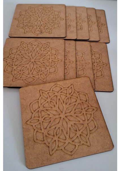 Renkli Mandala Desenli Ahşap Boyama Seti, Yaz ve Kreş Etkinliği Için Ideal