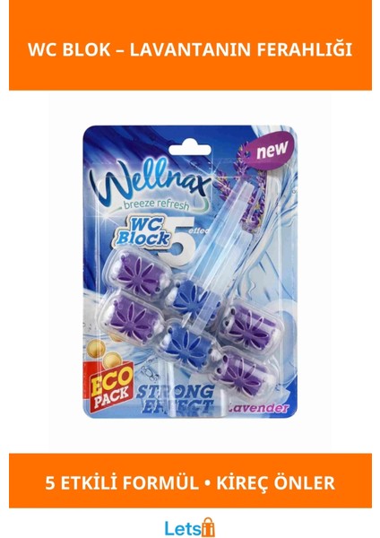Lavanta Kokulu Hijyenik Klozet Bloku Uzun Süreli Temizlik