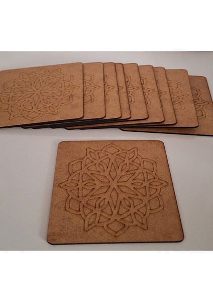 Renkli Mandala Desenli Ahşap Boyama Seti, Yaz ve Kreş Etkinliği Için Ideal modelleri