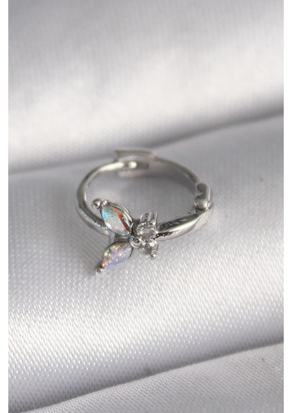 316L Çelik Gümüş Renk Zirkon Taşlı Model Tragus Piercing - TJ-PR1327