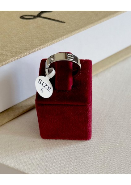 SİLVER VİDA TAŞLI KALIN YÜZÜK SİZE 6