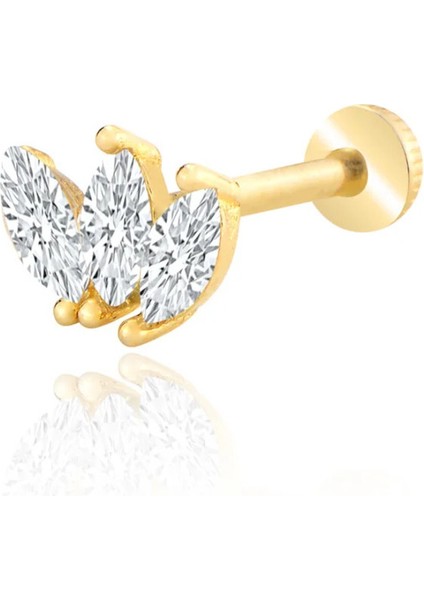 14 Ayar Altın Tria Markiz Tragus Piercing