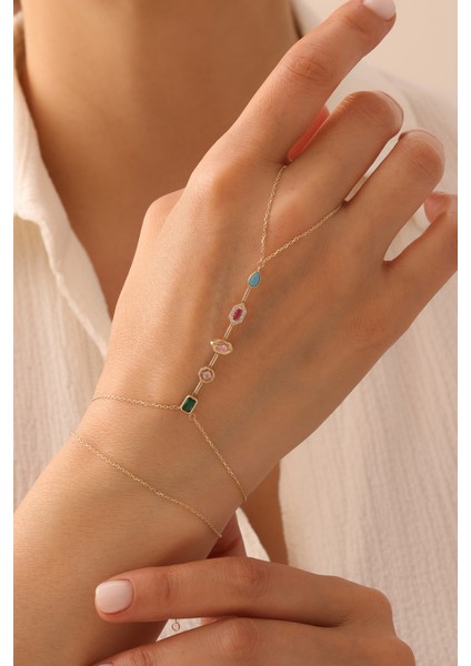 14 Ayar Altın Renkli Taşlı Şahmeran