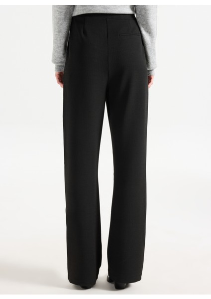 Yüksek Bel Loose Fit Siyah Kadın Pantolon PBF5WL-PNT9526 indirimleri