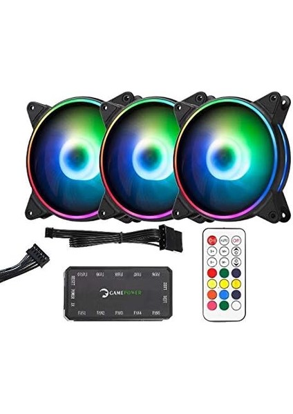 Game Power Silence - 120MM Rgb LED Adreslenebilir Kasa Fanı - 3in1 Kit (Air Turbine)