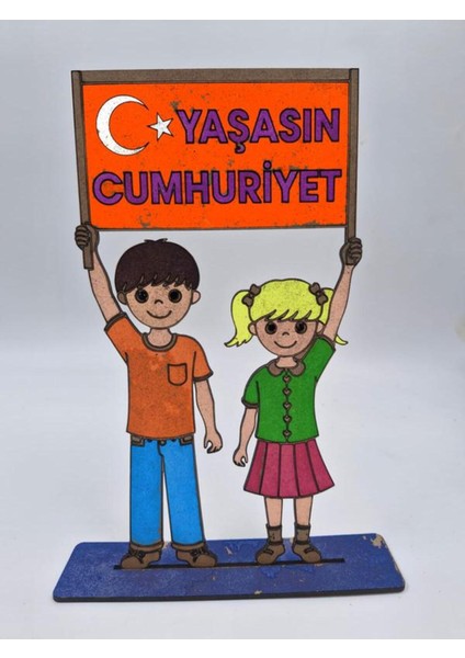 Çok Renkli Ahşap Boyama Seti 25X13 Cm, 5 Adet, Okul ve Dıy Etkinliği Için