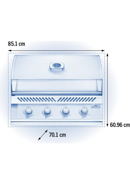 Built-In 500 Serisi 32 Tezgah Üstü Gazlı Mangal