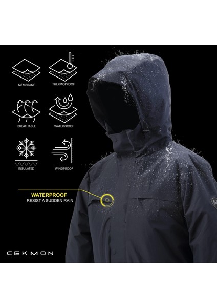 Erkek Regular Fit Nefes Alır Kumaş Dikişsiz Kısımlar Içi Silikon Micro Elyaflı Kışlık Klasik Mont