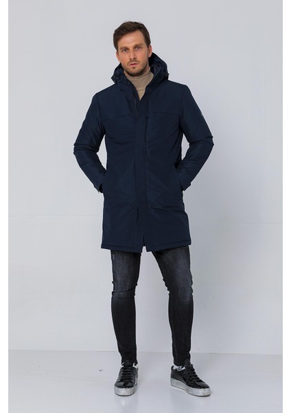 Erkek Regular Fit Nefes Alır Kumaş Dikişsiz Kısımlar Içi Silikon Micro Elyaflı Kışlık Klasik Mont