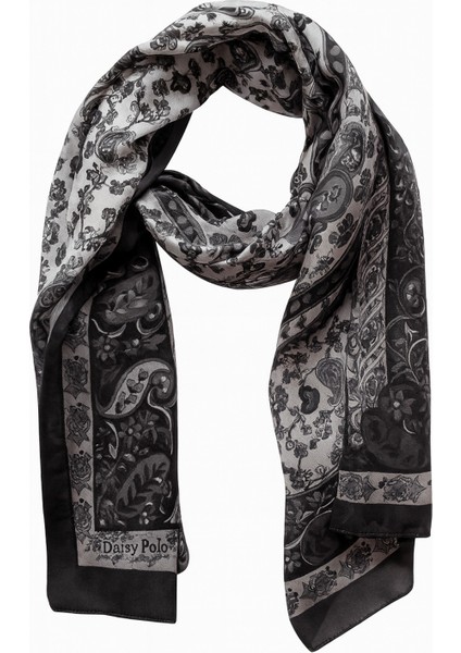 Siyah Gri Paisley Desenli Şal fırsatları