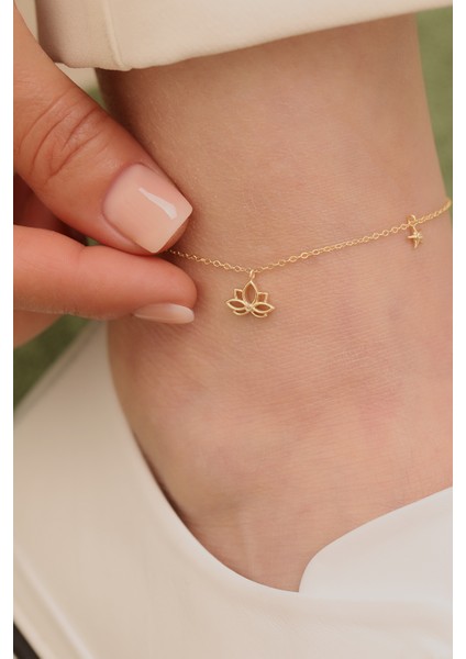 14 Ayar Lotus Çiçeği Halhal