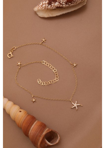 14 Ayar Altın Deniz Yıldızı Halhal modelleri