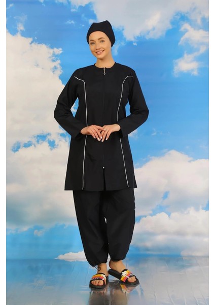 Kadın Tam Tesettür Lacivert Mayo