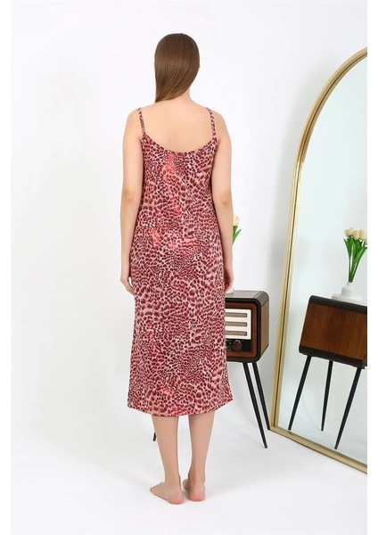 Kadın Ip Askılı Uzun Parlak Micro Elbise Gecelik Kırmızı indirimleri