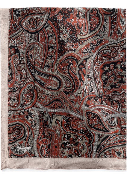 Bej Kenarlı Etnik Desenli Şal modelleri