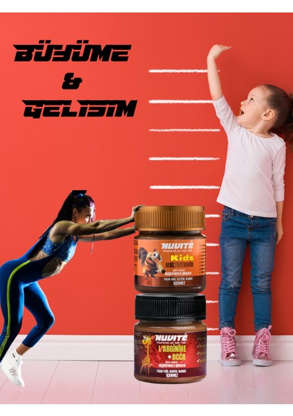 Çocuk & Spor Paketi – Kids Multivitamin + L'arginine Bcaa | Keçiboynuzlu Fonksiyonel Çikolata