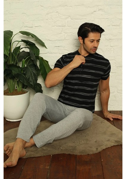 Erkek Siyah 3'lü Pijama Takım fırsatları