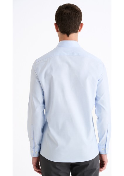 Erkek Mavi Cooper Fit Düğmeli Yaka Klasik Gömlek fırsatları