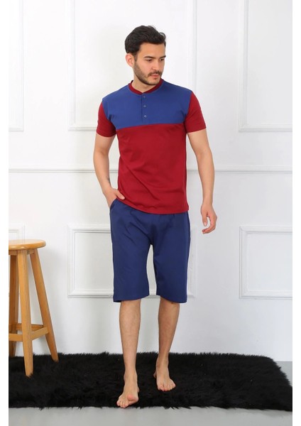 Erkek Penye 3'lü Parlamentmavi Parçalı Pijama Takımı