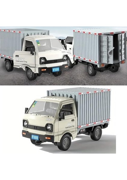 Uzaktan Kumandalı Rc Kamyonet,yük Taşıma Aracı,sesli,ışıklı,şarjlı,(Pil Hediyeli),2.4 Ghz Araç,uzaktan Kumandalı Kargo Arabası (Beyaz)