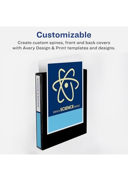 Economy View Binder, 3,8 cm Yuvarlak Halka, Siyah, (5725) 1.5 Inch modelleri