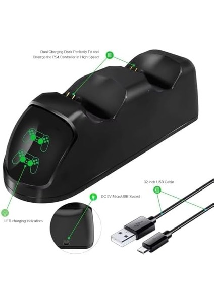 Ps4 Için Şarj Istasyonu LED Göstergeli Kol Şarj Standı TP4-889 modelleri