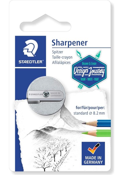 510 25BK-C Mars Metal-Doppelspitzer Magnezyum, 1 Adet Blister Kart Üzerinde, Gümüş Renkli