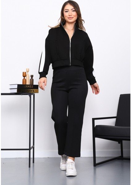 Siyah Fermuarlı Üç Iplik Sweat Hırka fiyatları