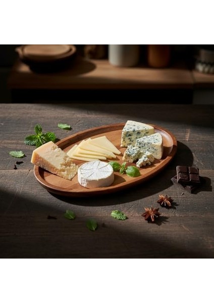 Akasya Ağacı Oval Sunum Tabağı (28X18 Cm) | Yükseltilmiş Kenarlı Doğal Ahşap Servis Tepsisi | Kahve, Peynir ve Atıştırmalık Sunumları Için fiyatları