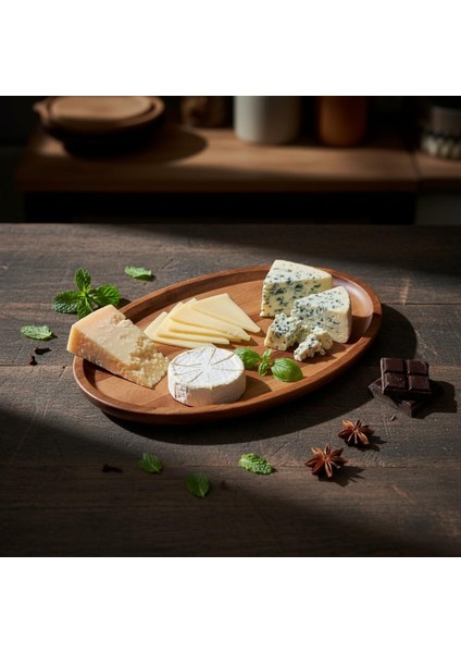 Akasya Ağacı Oval Sunum Tabağı (28X18 Cm) | Yükseltilmiş Kenarlı Doğal Ahşap Servis Tepsisi | Kahve, Peynir ve Atıştırmalık Sunumları Için modelleri