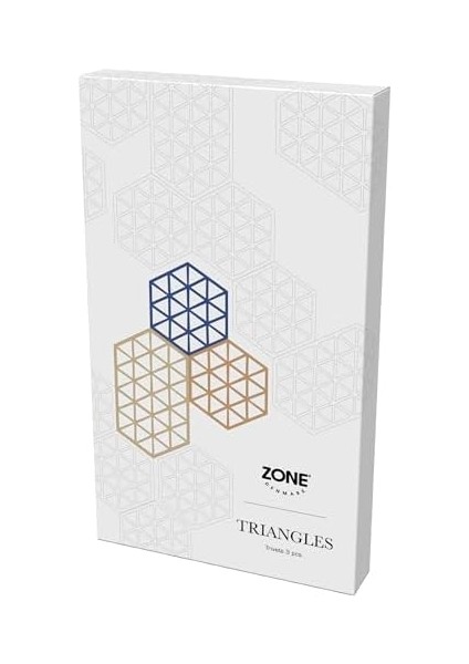 Denmark Üçgen Nihale Isıya Dayanıklı, Silikon Altlık, Tencere ve Tavalar Için Dekoratif Altlık, Bulaşık Makinesinde Yıkanabilir, 2 Adet 16 x 14 cm ve 1 Adet 24 x 14 cm