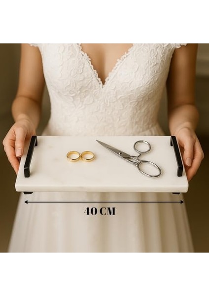 Veya Siyah Metal Saplı Mermer Sunum Tepsisi – 40X15 cm Dikdörtgen Servis Tepsisi, Şık Sofra, Kahve, Peynir ve Tatlı Sunumları Için (Siyah) modelleri