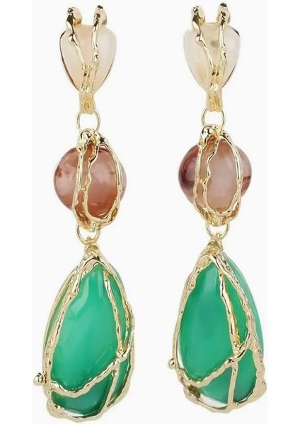 Trend Markaların Modeli Şık Sallantılı Geometrik Küpeler