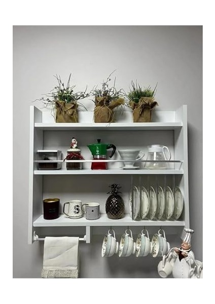 Ars-Taş Mutfak Dolabı, Terek Baharatlık Rafı, 75 cm Genişlik x 65 cm Yükseklik x 13 cm Derinlik, Beyaz, Suntalam, Uzun, Duvara Monte fiyatları