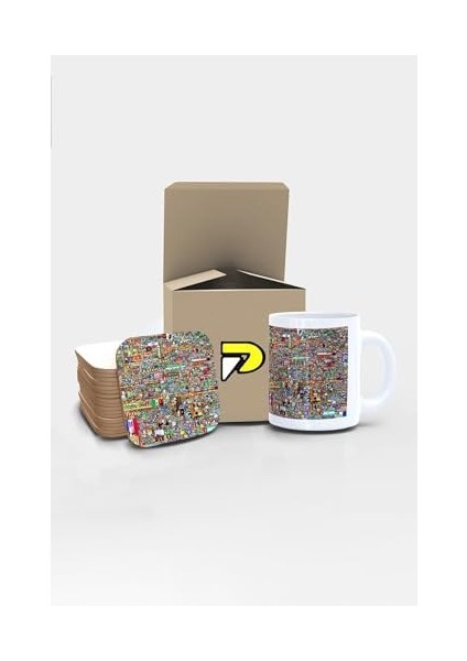 Reddit R Place 2022 Tasarımlı Baskılı Kupa Bardak Seti, Eğlenceli Özel Hediye Mug