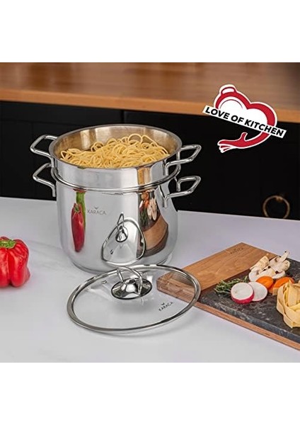 153.03.08.0370 Mutfaksever Çelik Spagetti Tenceresi 20 Cm, Çelik, Medium