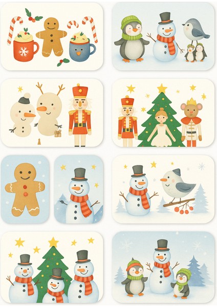 Kış Temalı Ayraç ve Sticker (4 Ayraç 1 Paket 8'li Sticker) fiyatları