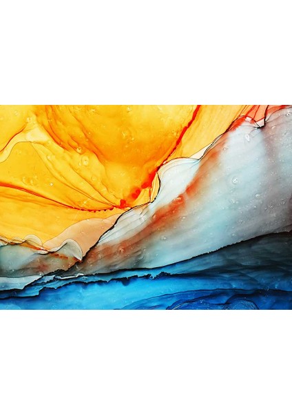 Coşkulu Manzara Akışı Fluid Art Kanvas Tablo fiyatları