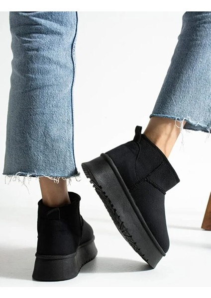 Süet Kadın Kışlık Ev ve Dışarı Botu Terliği Ug Model Yüksek Kalın Tabanlı Kışlık Içi Yünlü Tüylü fiyatları