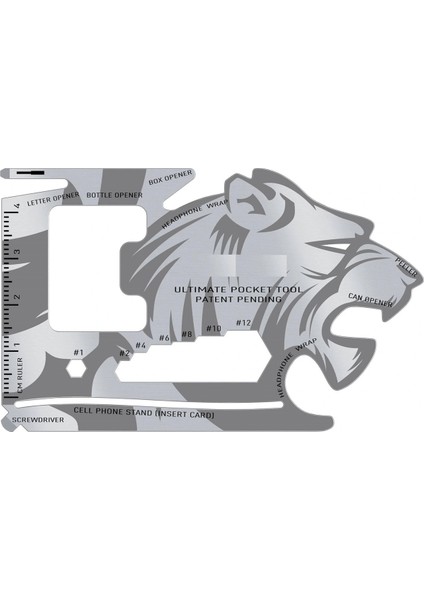 18 Fonksiyonlu Cüzdan Içi Aslan Tasarımlı Kart Acil Durum Kiti (4887)