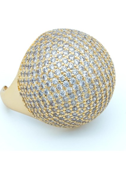 Topik Yüzük – 14 Ayar Altın Kaplama, Zirkon Taşlı Kubbe Model fiyatları